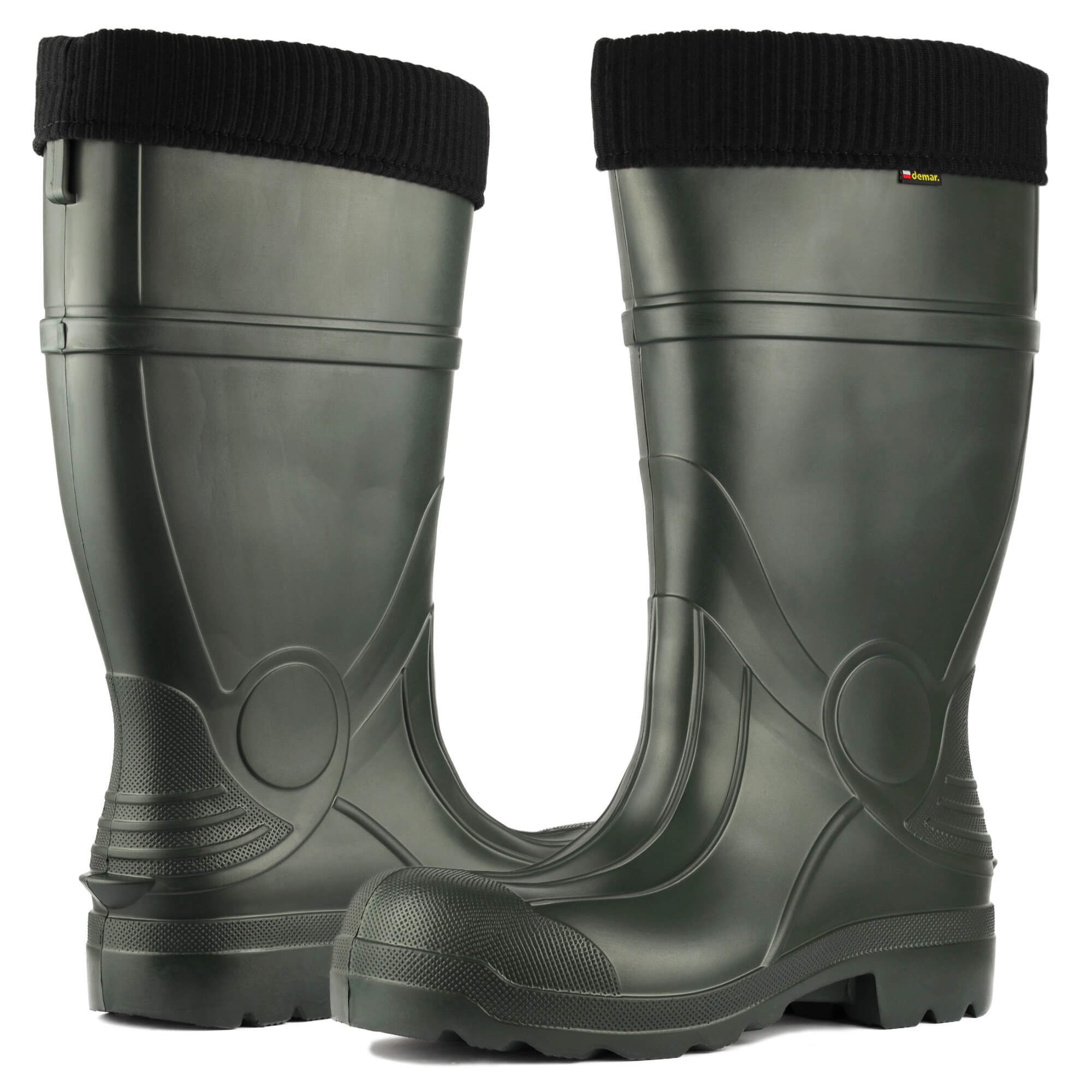 Demar Thermal Lightweight EVA Wellington Boots – Green, Fleece Lined, -35°C, UK3-UK8, Hunting Voyager